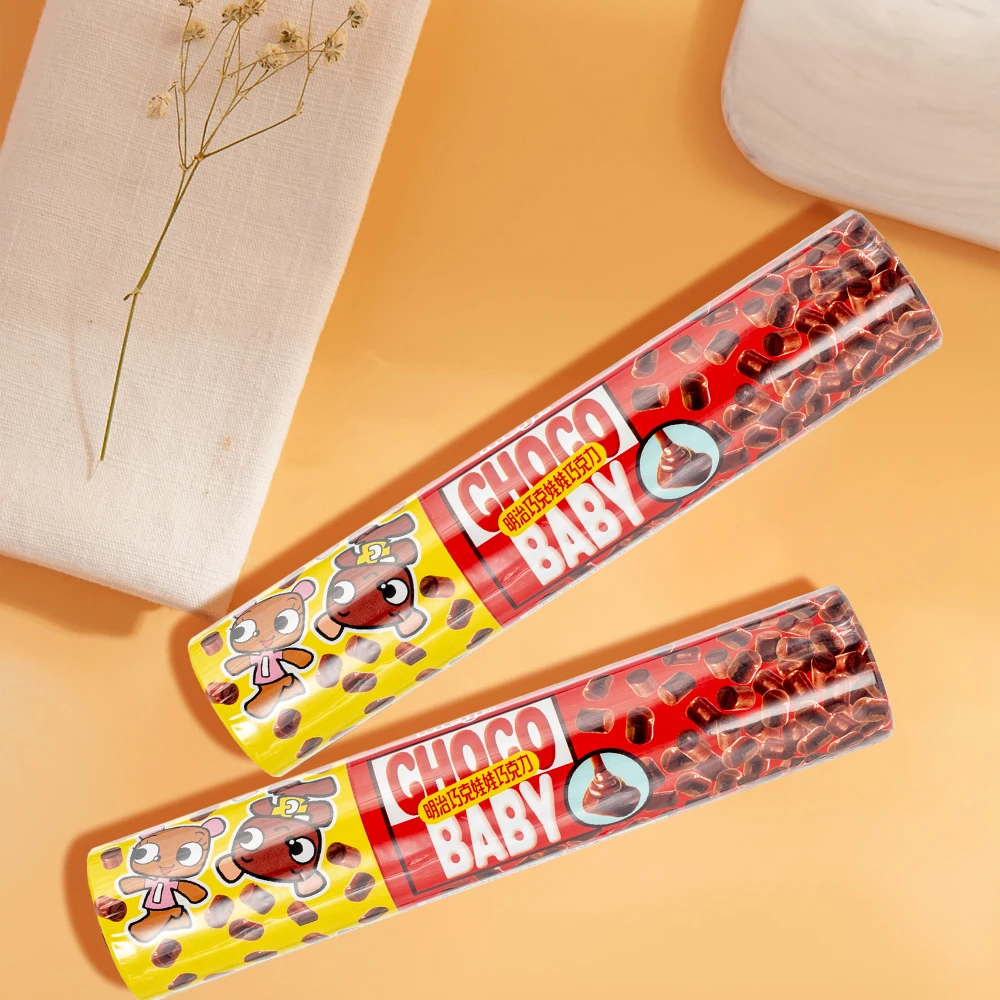明治巧克娃娃巧克力幻彩巧克力牛奶巧克力豆休闲小零食水果味糖果