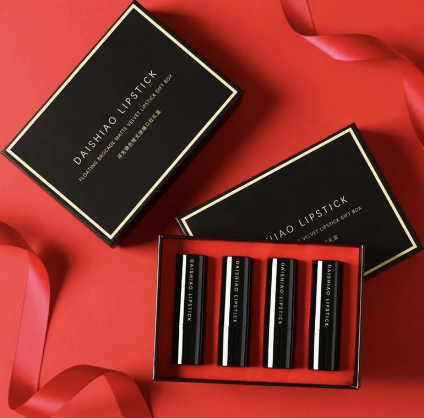 【拍一/发四支】黛诗澳4丝绒口红礼盒小样正版不沾变色唇膏不掉色