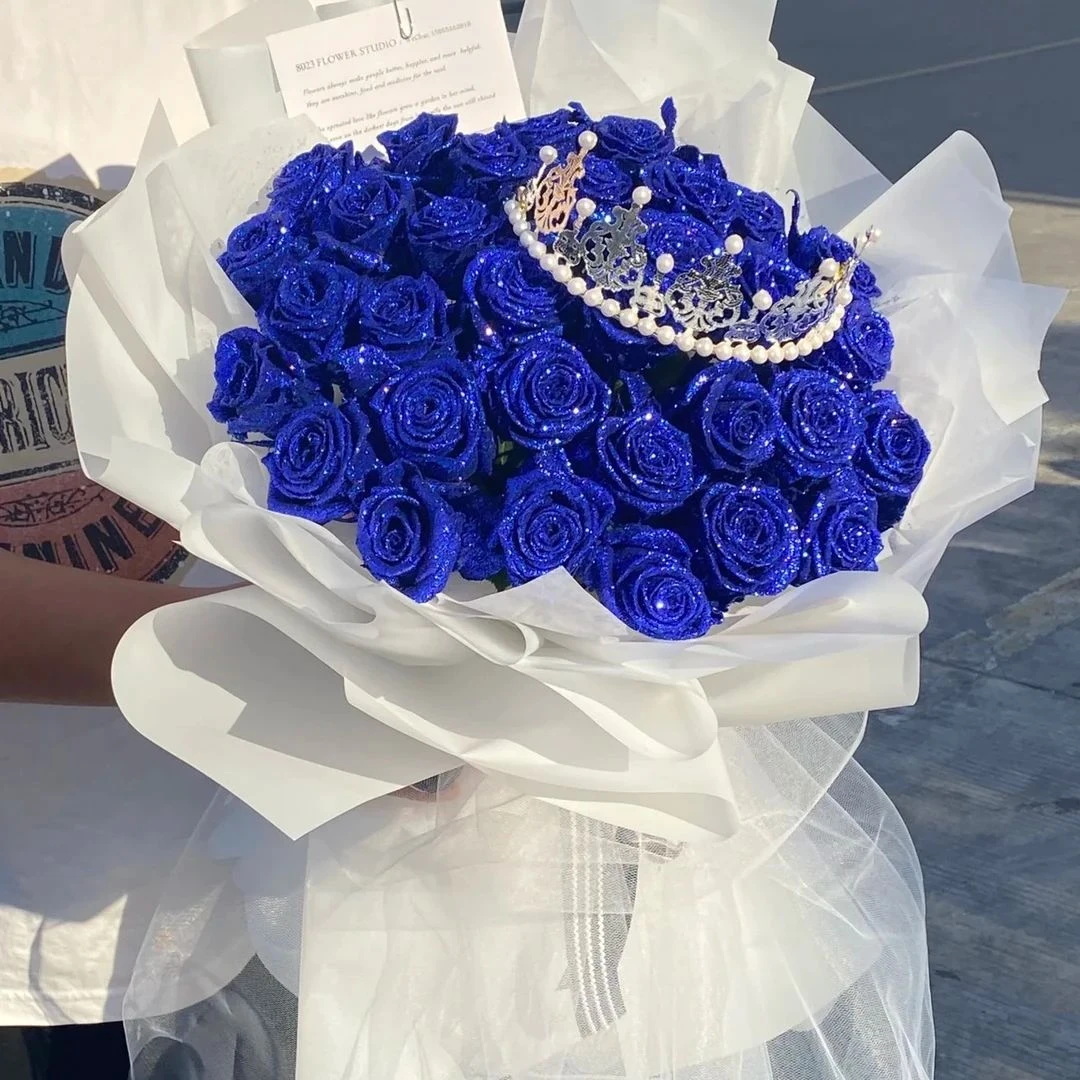 蓝色妖姬订婚求婚鲜花告白生日花束同城团购鲜花