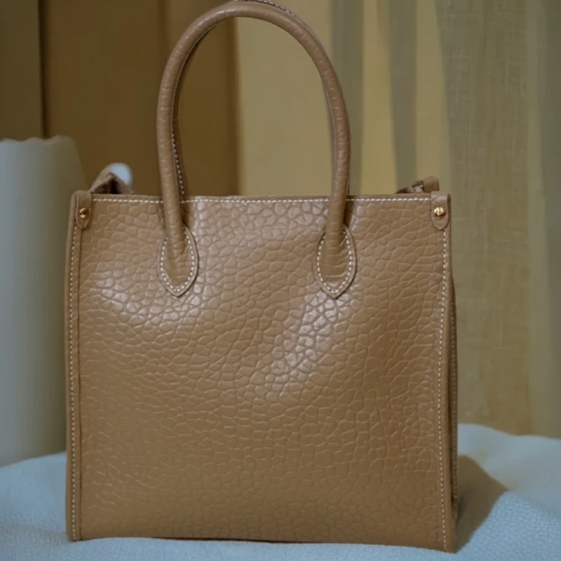 头层牛皮真皮皮料手工DIY2024年新款时尚大方休闲竖版托特材料包