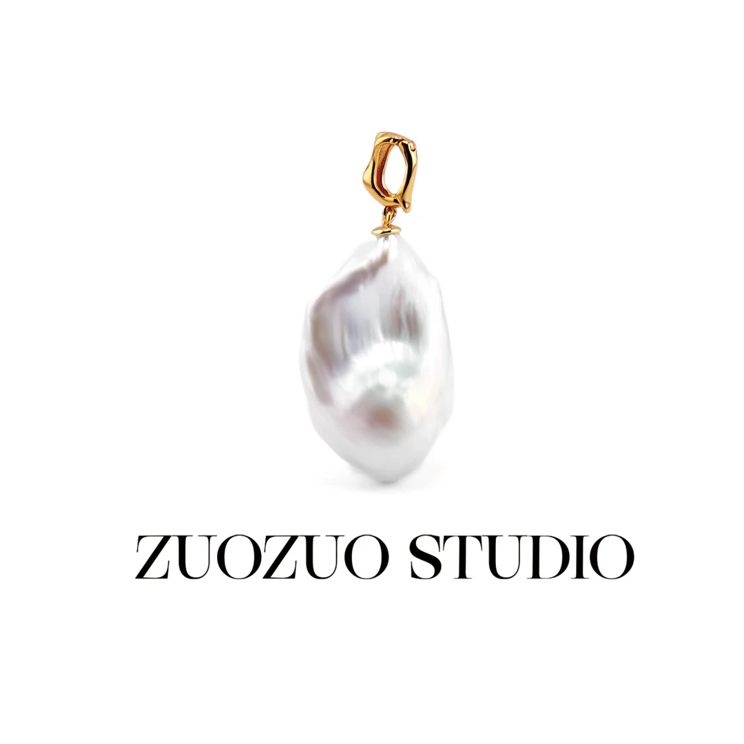 吊坠925银 【人鱼泪】大版月光白巴洛克吊坠简约ZUOZUO（26-29mm）