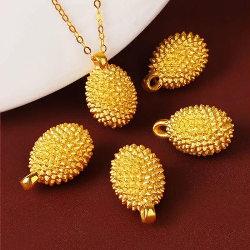 合金合成锆石吊坠 吊坠榴莲项链女士轻奢小众设计百搭铜镀吊坠饰