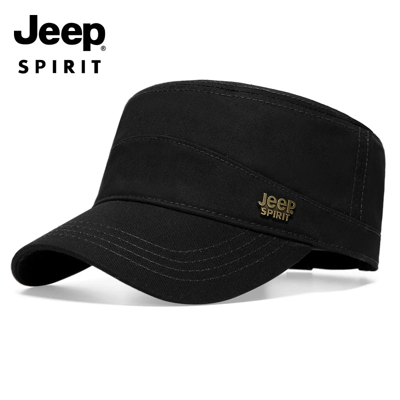 JEEP吉普高品质上档次中老年人平顶帽子男四季防晒遮阳休闲太阳帽