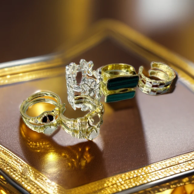 铜合金戒指 【直播间链接】气质开口女戒指手工可调节百搭复古小众