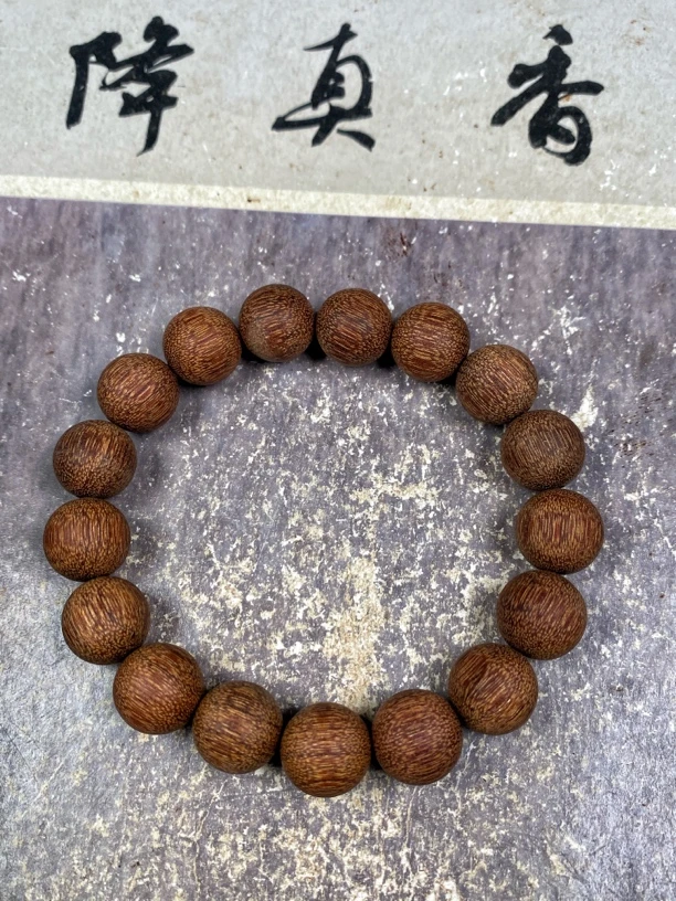 缅甸降真香黄油麻丝1.2手串 男女款金丝蜜结单圈沉水料