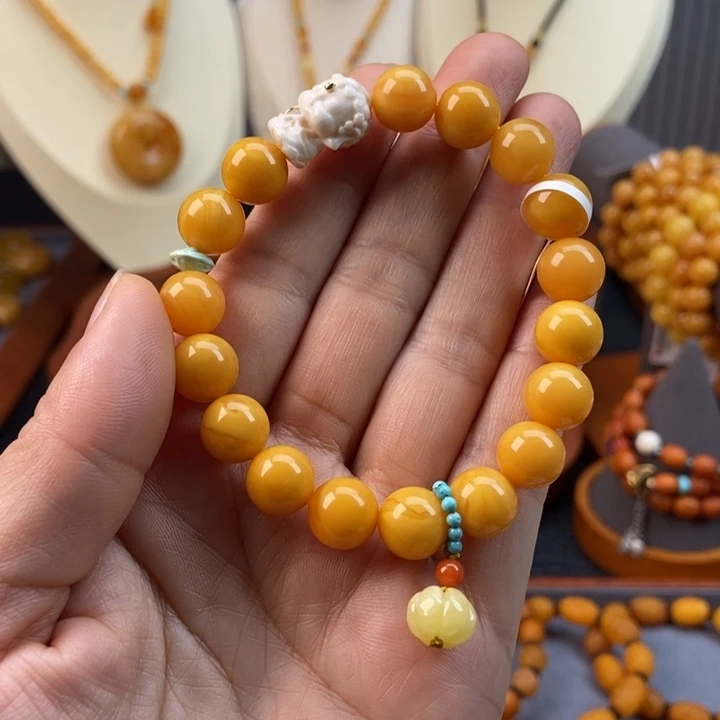 琥珀手链未镶嵌蜜蜡手串10