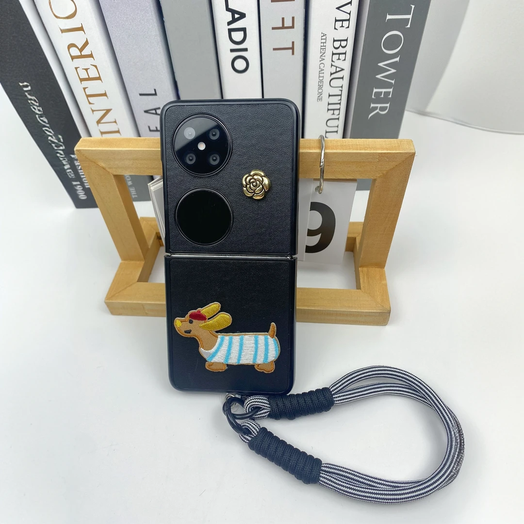 山茶花腊肠狗适用华为pocket2手机壳折叠屏OPPO小米flip保护套