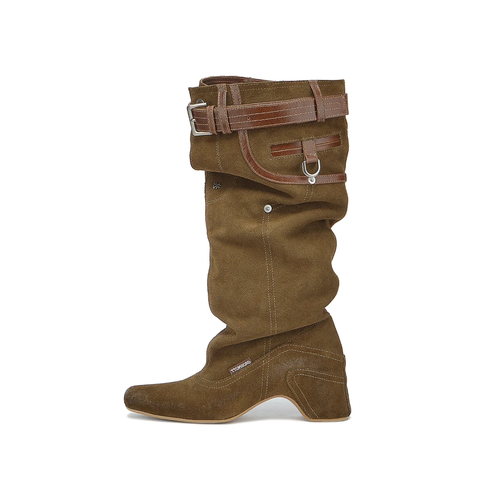 27QUAI GROSMOTT猎装系列-高筒堆堆猎装长靴时装靴24秋季新款