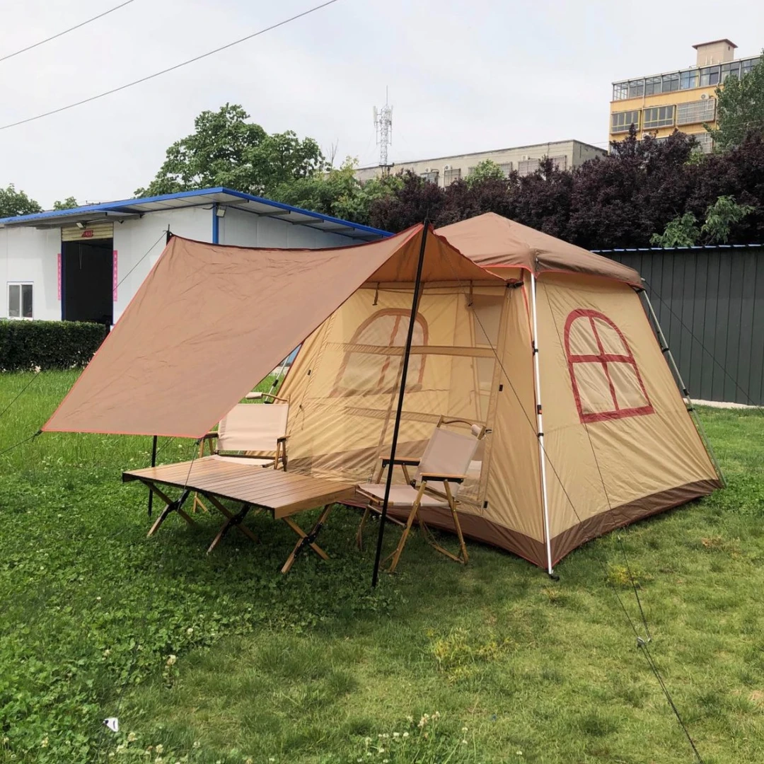 【趣野营官方推荐 屋型帐篷桌椅组合】屋型自动杆+桌椅组合