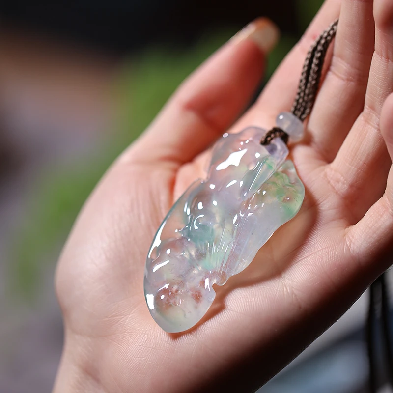 庄家翡翠【万象】晨光熹微 天然翡翠吊坠随形吊坠翡翠项饰