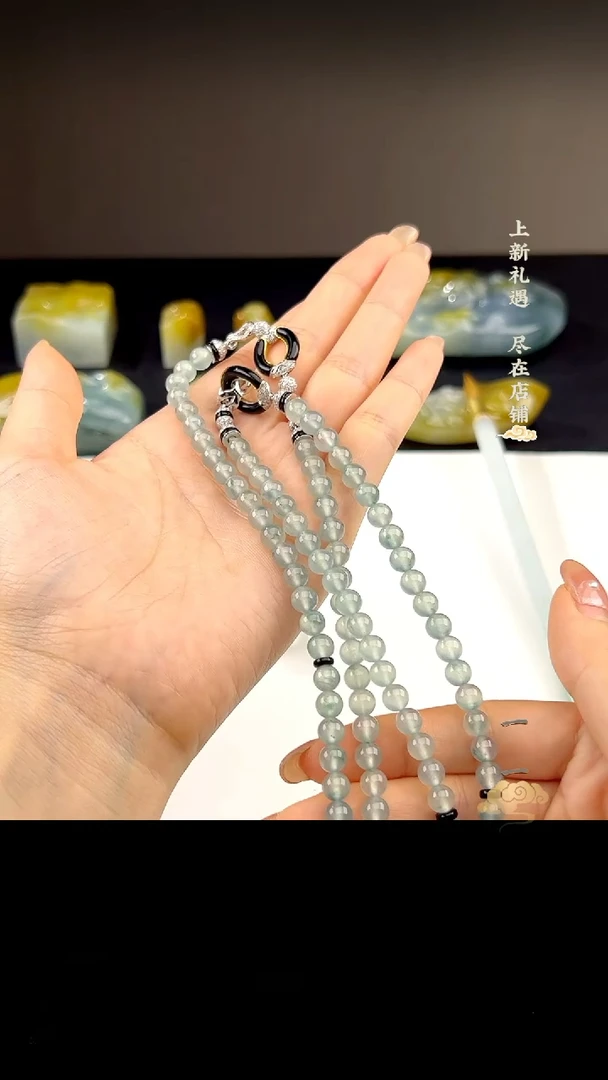 【闪购商品】定制翡翠珠串18K金镶嵌 一
