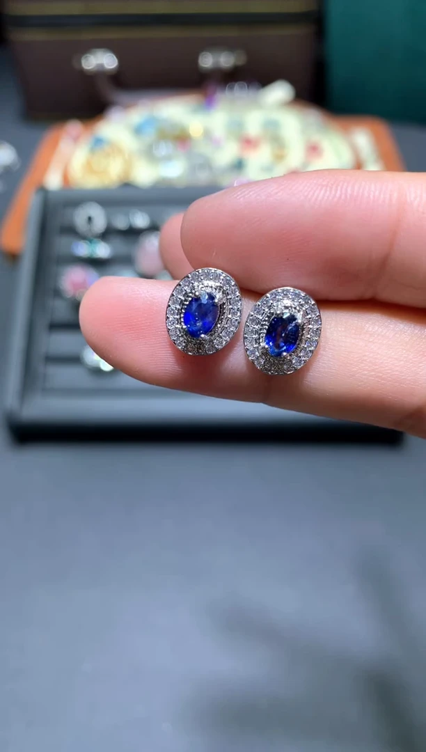 【闪购商品】蓝宝石耳饰未镶嵌Y38