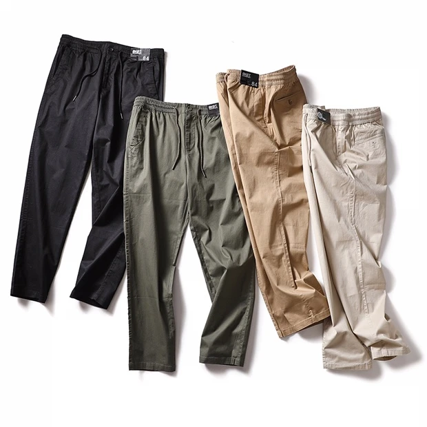 韩单男女同款时尚运动裤梭织休闲长裤弹力工装裤薄款夏季