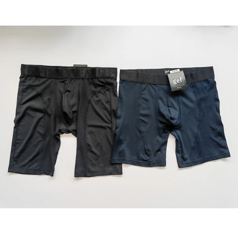 原单男士平角运动男款健身透气黑色速干骑行弹力修身