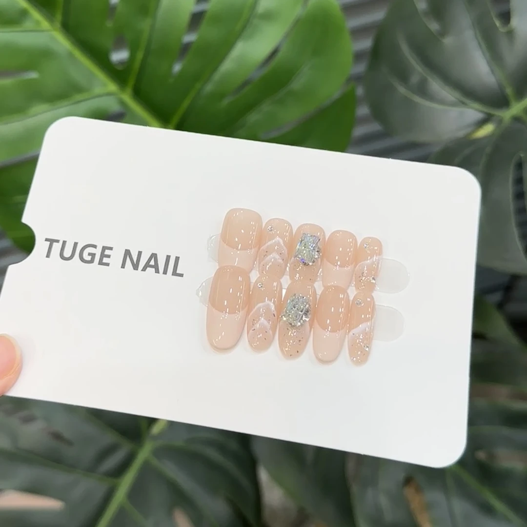 TugeNail“海边探戈”高位法式芭蕾舞美甲空间法式猫眼穿戴甲TGY801