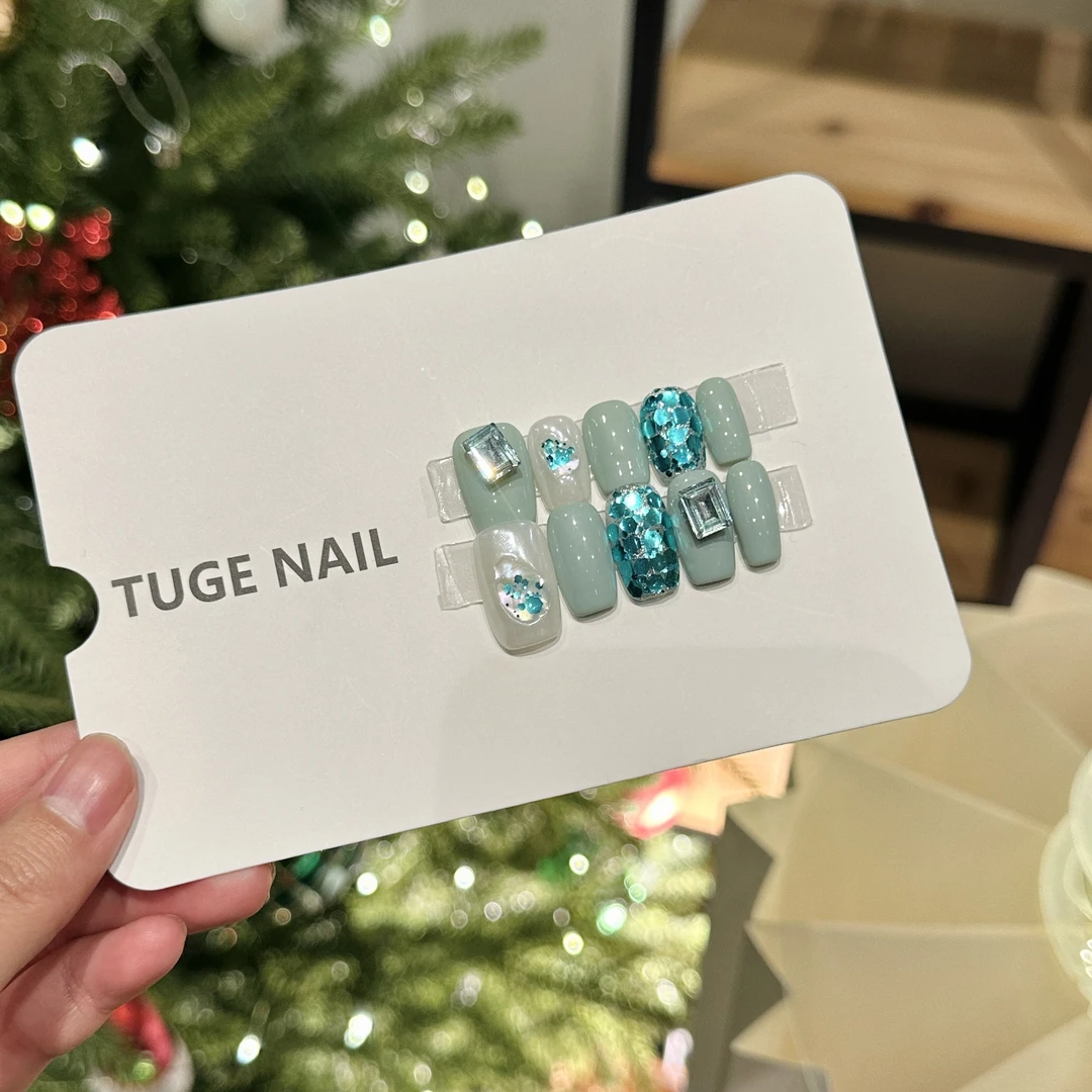 TugeNail“冰川蓝”【施家全华】夏季高级极简小众设计师美甲TGLI