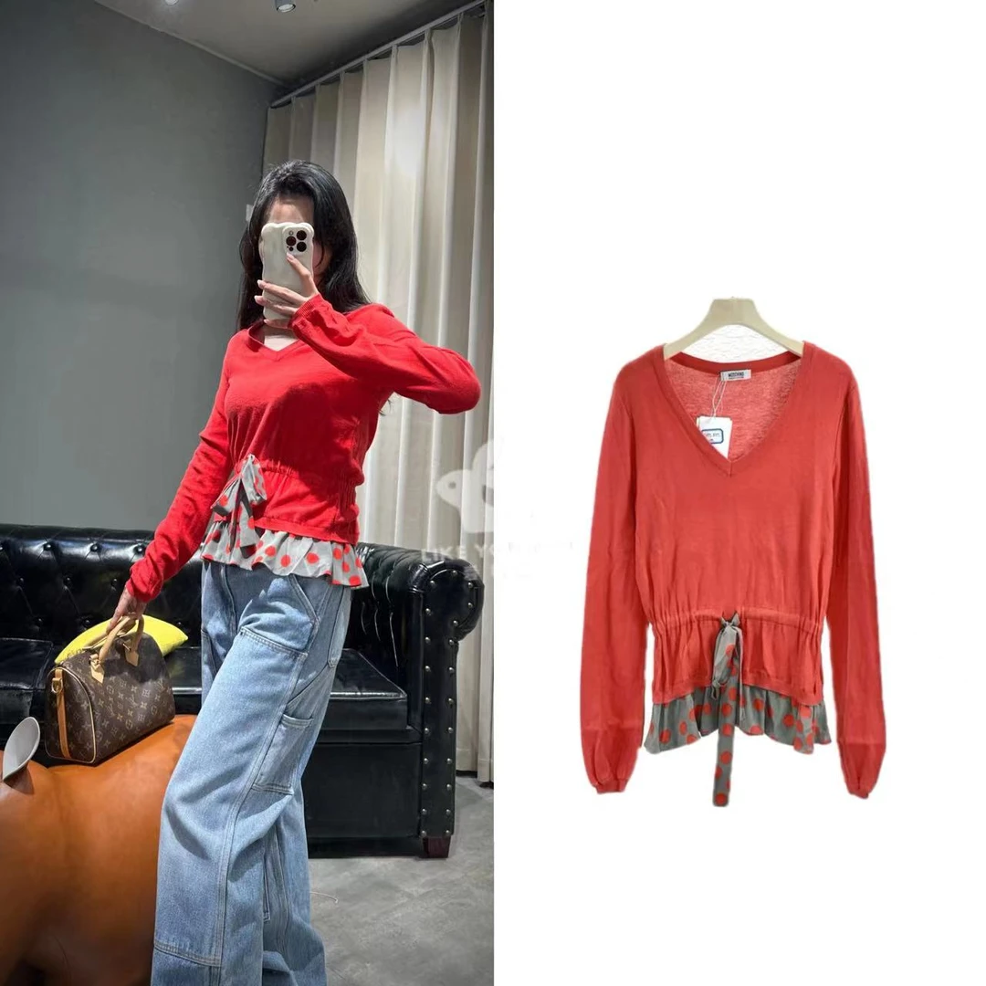 99新 WE11 DONE 莫斯奇诺显瘦女士休闲时尚春季修身针织衫 M2807