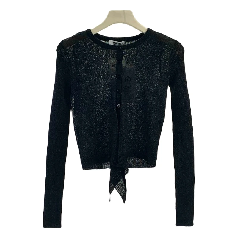 99新 WE11 DONE 莫斯奇诺女士针织黑色春季气质开衫M1902