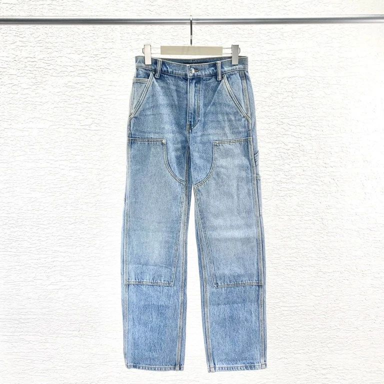 99新 Alexander McQueen/亚历山大·麦昆 蓝色口袋水洗蓝色牛仔裤