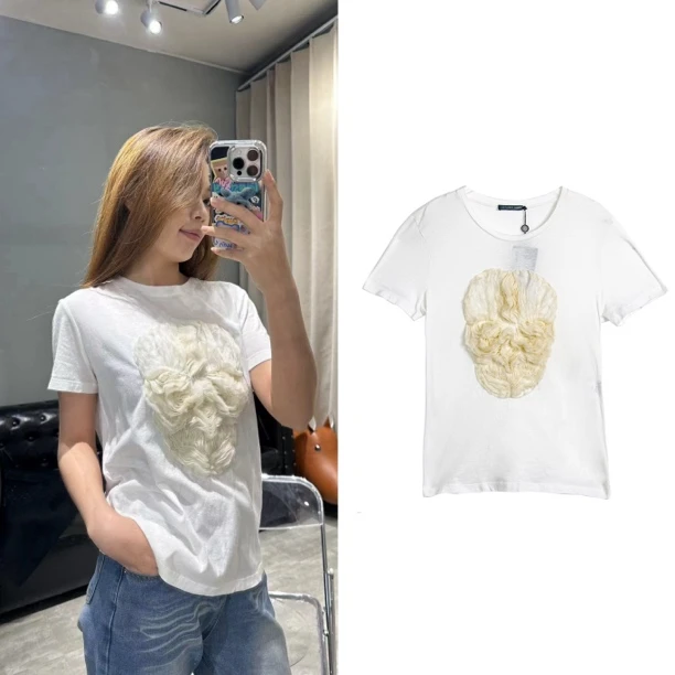 全新未使用 Alexander McQueen/亚历山大·麦昆 骷髅圆领T恤  1918