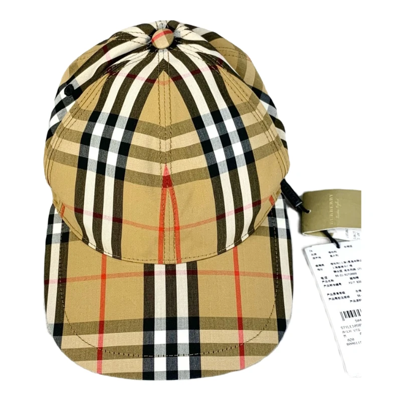 全新未使用 BURBERRY/博柏利 巴宝莉棒球帽格子鸭舌帽 尺码M 2310