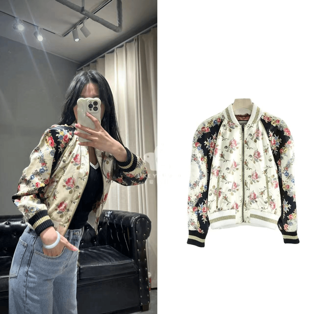 95新 GUCCI/古驰   外套休闲时尚印花复古春季潮流夹克码40 0901