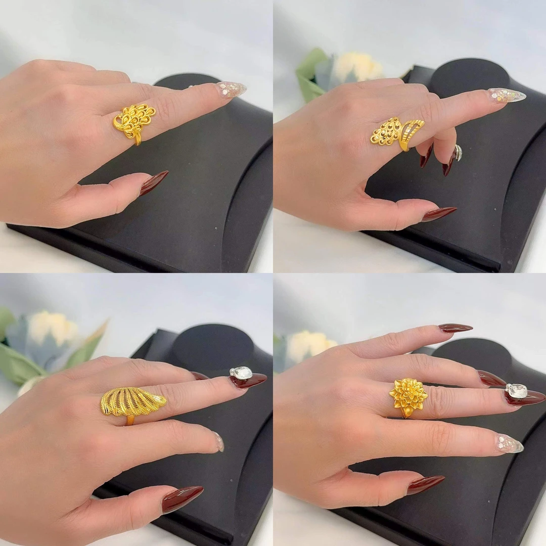 如懿恋 合金戒指 精工版【羽翼 迎春花 凤尾 孔雀】大气优雅气质奢