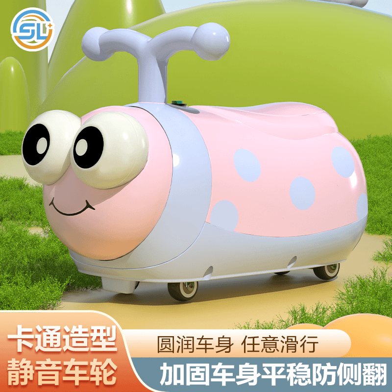 新款瓢虫滑行溜溜车1-3岁音乐灯光