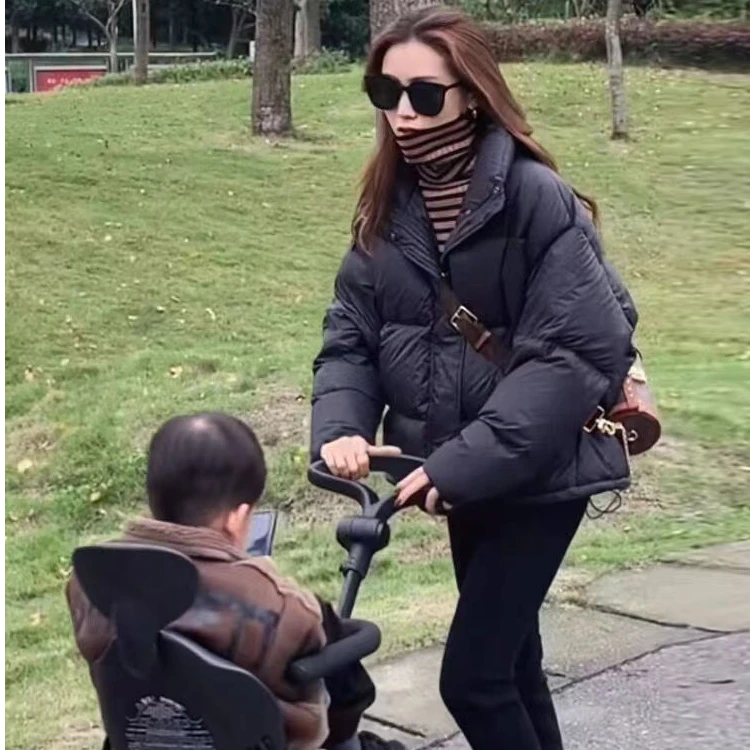 2024新款棉服女短款韩版宽松加厚小个子立领时尚洋气面包服外套潮