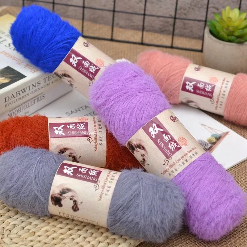 双面绒毛线团仿皮草长毛貂绒线裘皮绒手工编织毛衣围巾各种diy