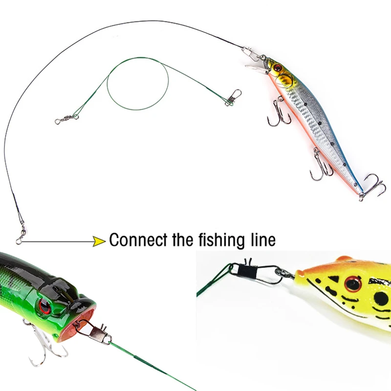 15/25/30cm一包10根前导线防咬线带八字转环别钢丝线防缠绕编织线