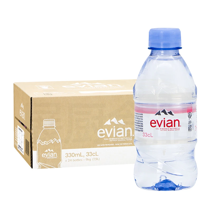【超值两箱】法国原装进口Evian依云矿泉水330ml整箱销售天然矿泉水