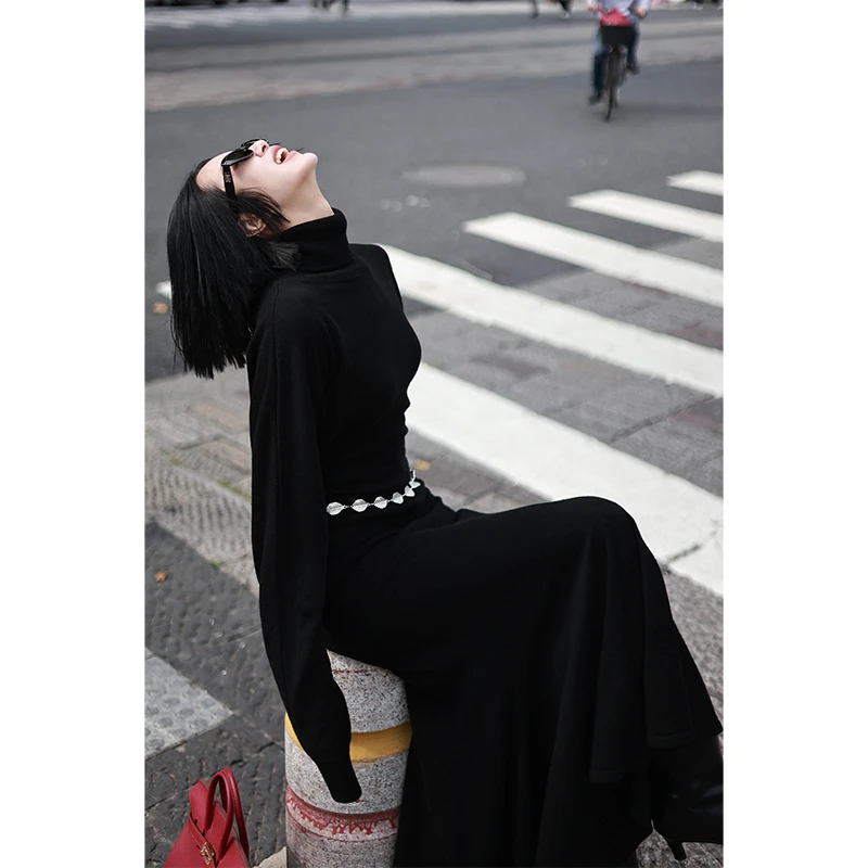 【Guan.R观耳]】[十四行诗] 原创新款 时髦修身  秋冬连衣裙