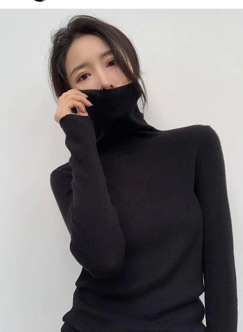 小立领手感奶huhu软糯半高领长袖T恤女秋冬韩版保暖打底衫上衣