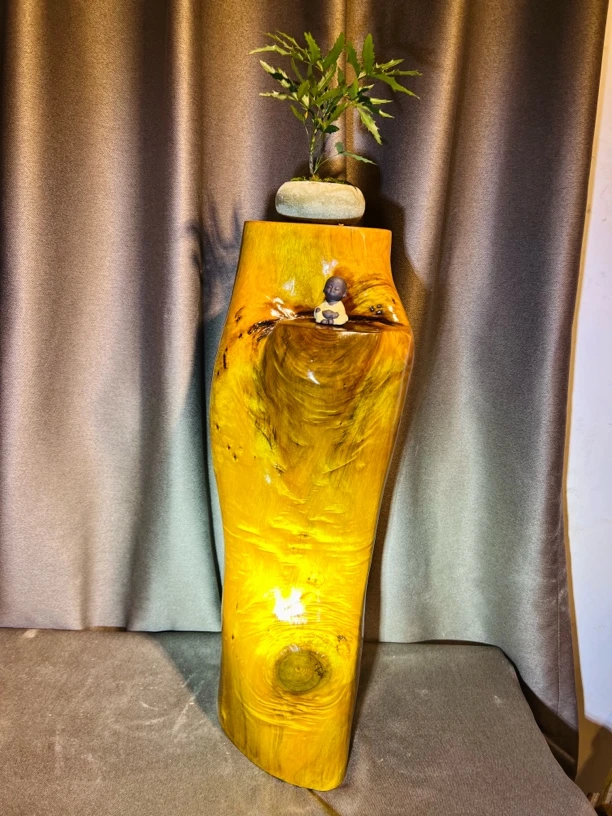 金丝楠木小叶桢楠风水柱摆件，云彩水波纹，四川雅安高山料，一对价