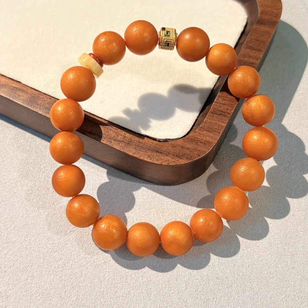 【亿轩珠宝】ZX109112老蜡橘皮暗花圆珠单圈手串10mm+