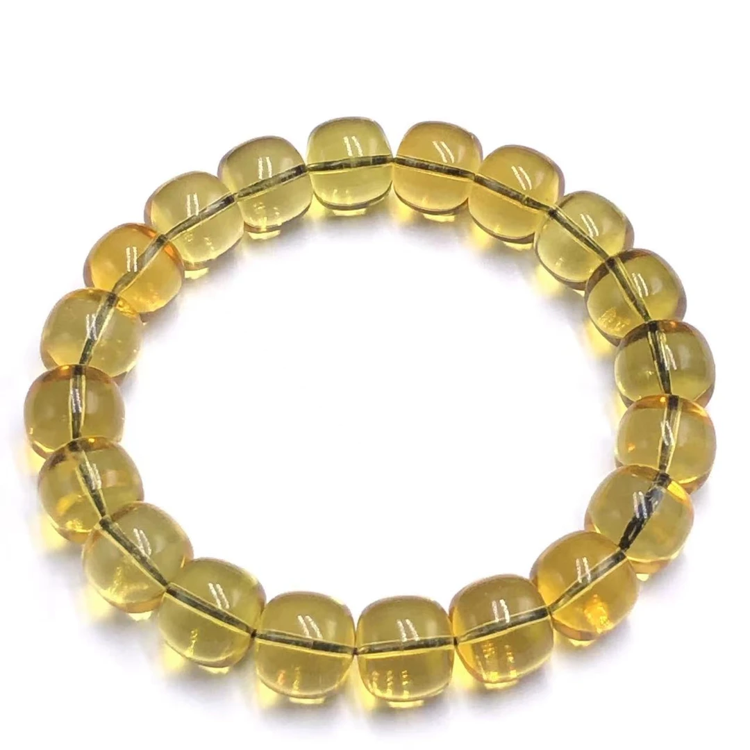 【亿轩珠宝】ZX058607墨西哥蓝珀老型单圈素串10-11mm+