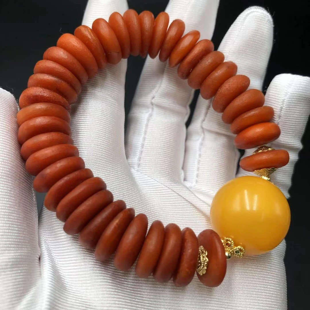 【亿轩珠宝】ZX005512中东老蜡饼子单圈diy焦皮圆珠20-21+