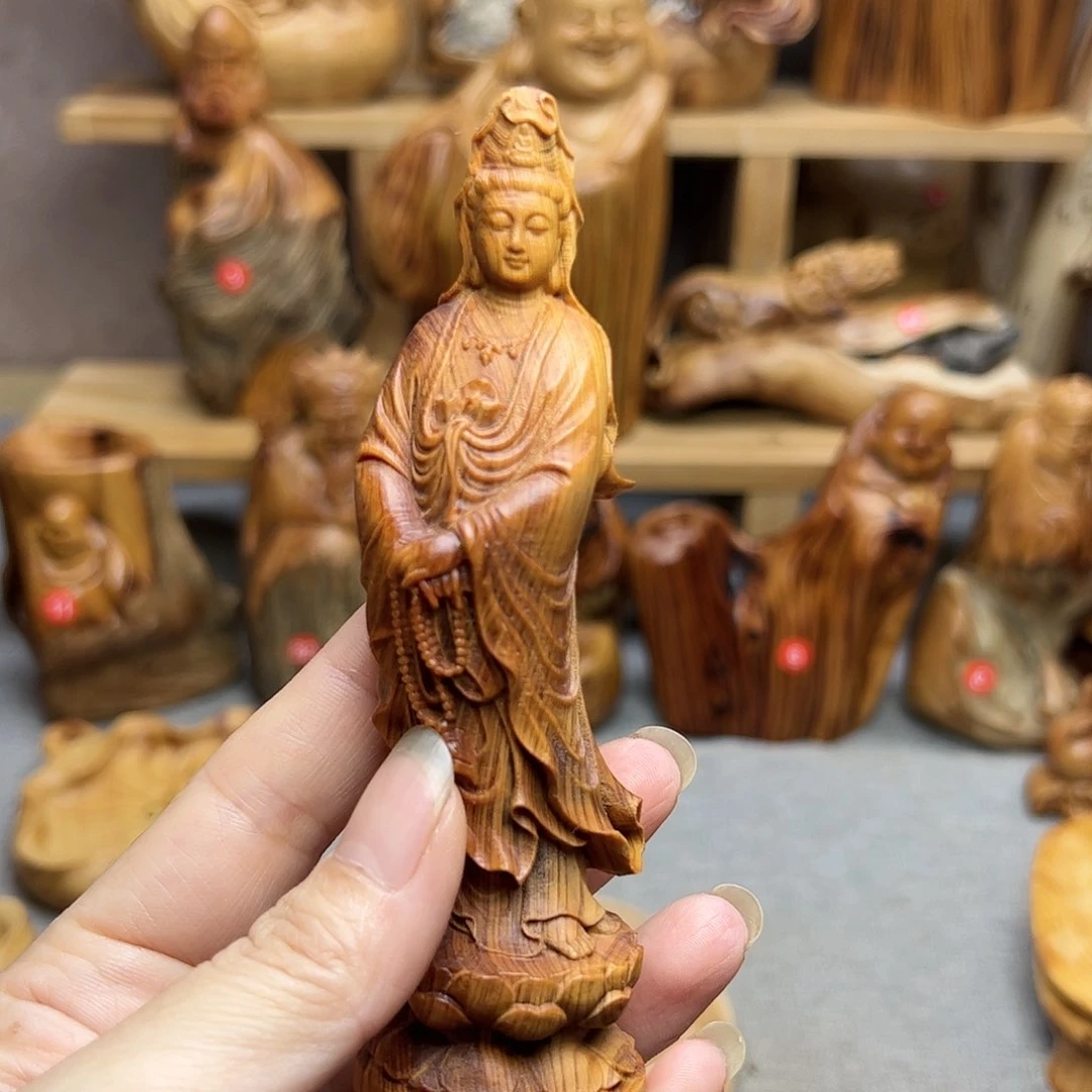 木柏木摆件手把件