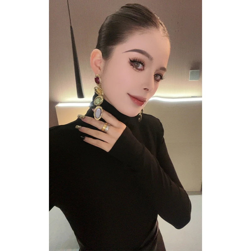 合金耳饰 巴洛克彩钻耳环ER27302