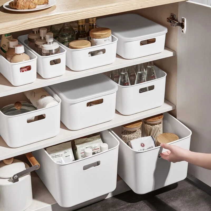杂物收纳筐桌面收纳盒抽屉式盒子家用厨房宿舍整理箱零食储物篮筐