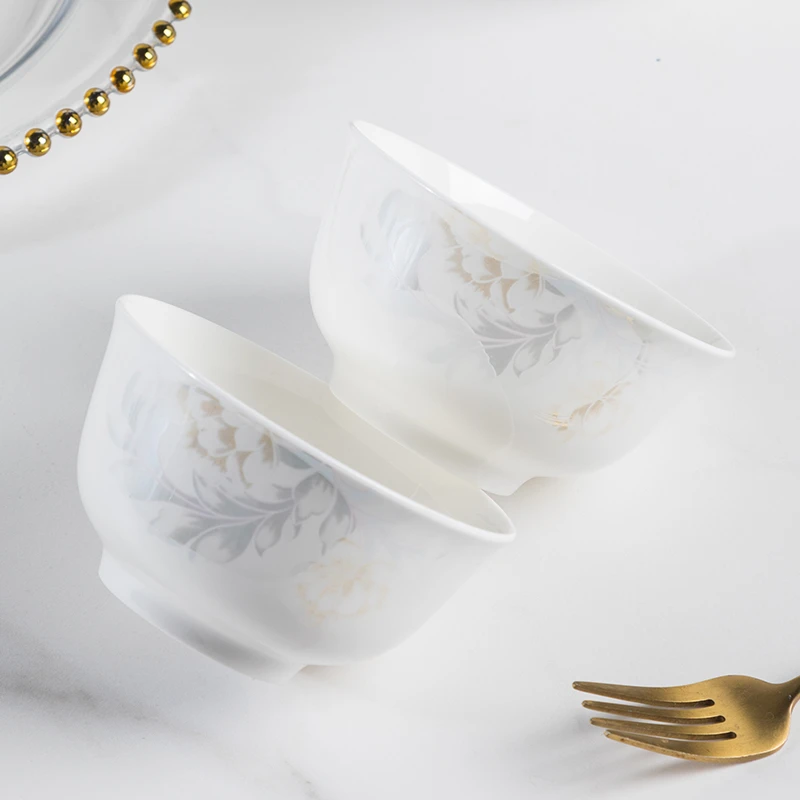 4.5英寸骨瓷金钟饭碗家用高档面碗陶瓷米饭碗饭碗欧式