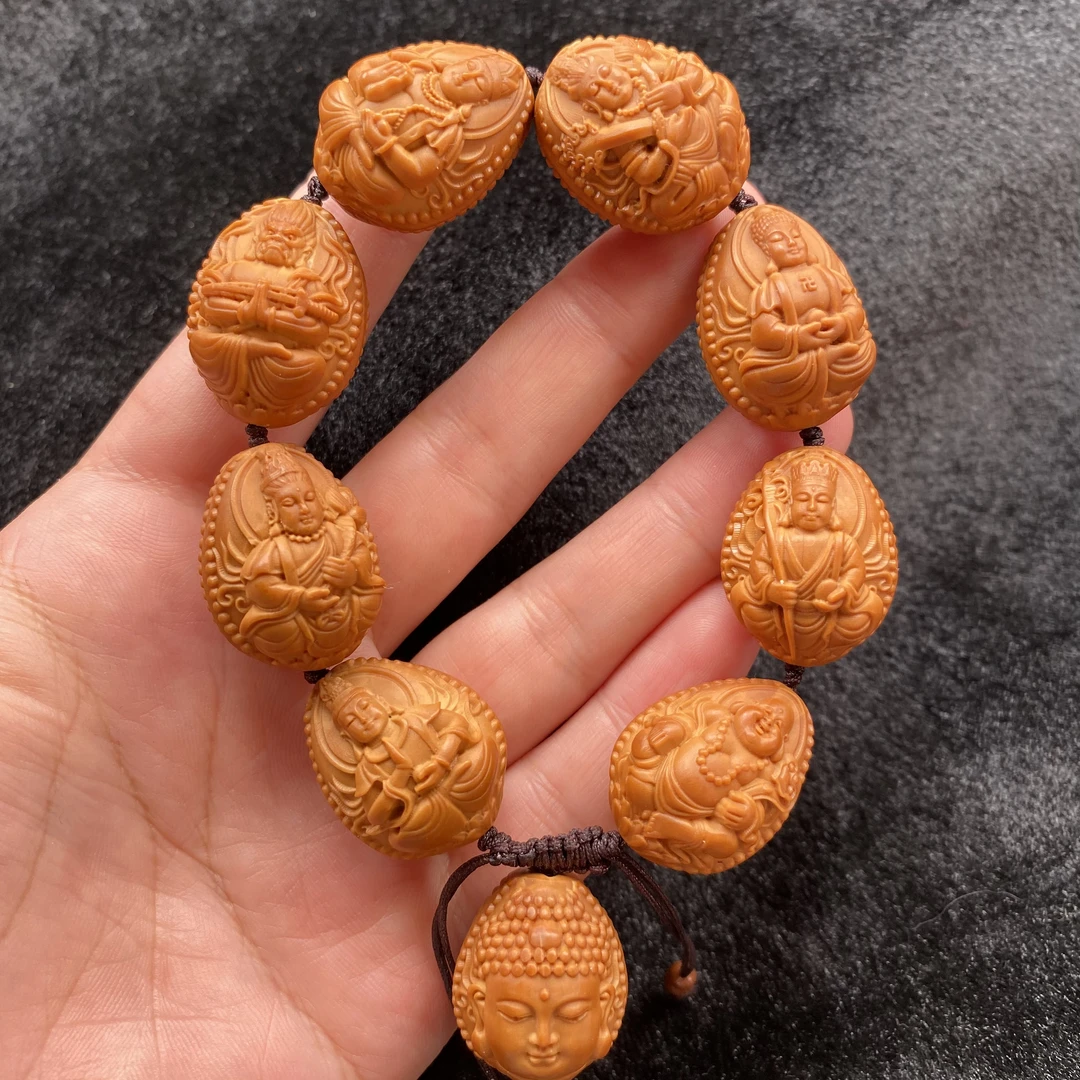 龙万佛     橄榄核雕刻文玩手串