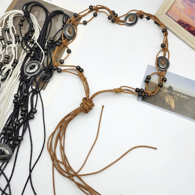 波西米亚腰带女小众y2k装饰民族风腰绳配裙子收腰新款编织腰链子