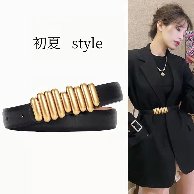 牛皮腰带女士百搭牛仔裤皮带收腰装饰男士女式皮带正品专卖第一名