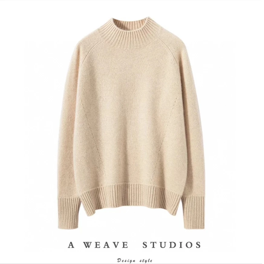 【品牌高货    100羊毛】爆款7针加厚曾黎同款宽松加厚羊毛衫MT2269