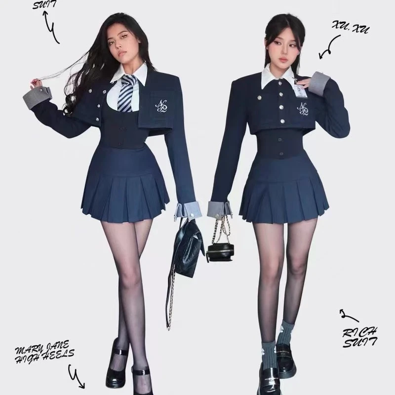 两只水仙 乌龙大小姐 秋冬西装套装美式学院风千金辣妹显瘦性感
