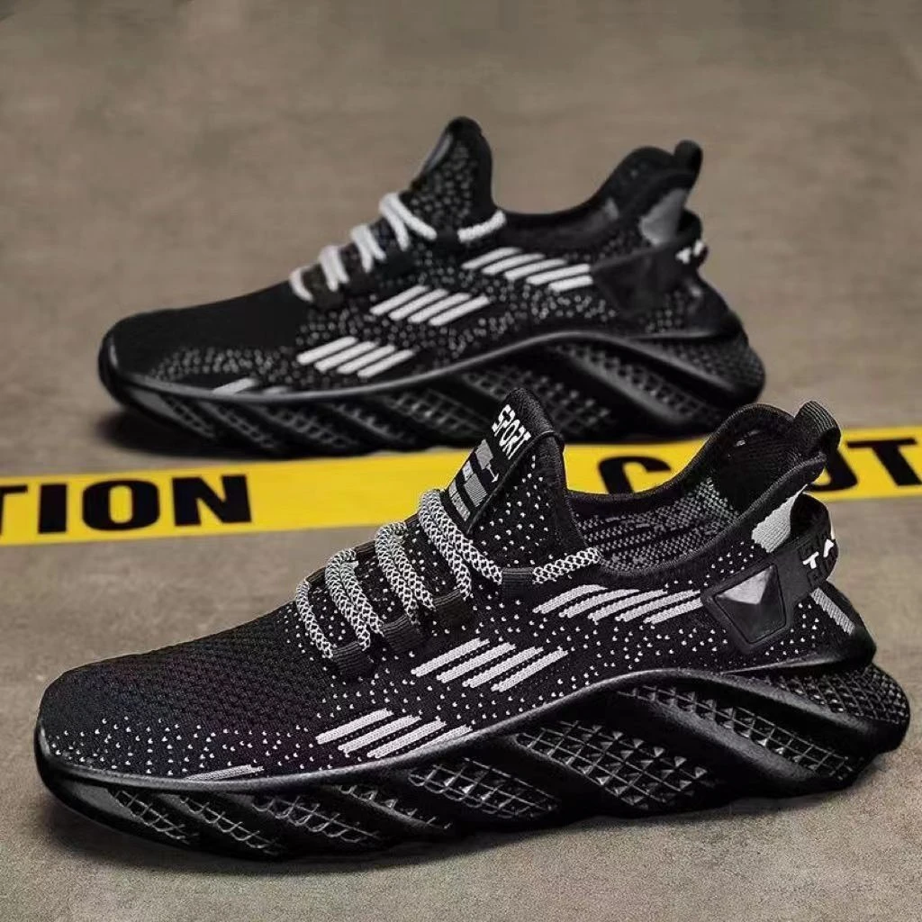 夏季男士飞织百搭休闲鞋运动透气男鞋厚底舒适潮鞋跑步软底z