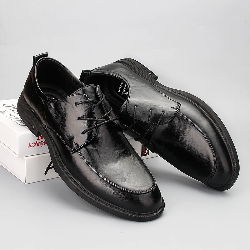 男士休闲皮鞋夏季爆款商务正装英伦百搭一脚蹬时尚皮鞋85316