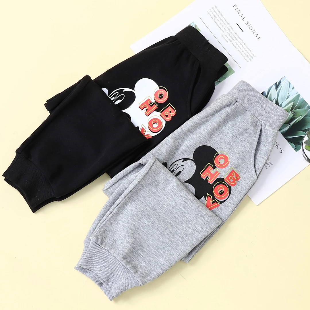 Disney/迪士尼男童女童休闲卫裤春秋儿童长裤卡通印花春洋气春季